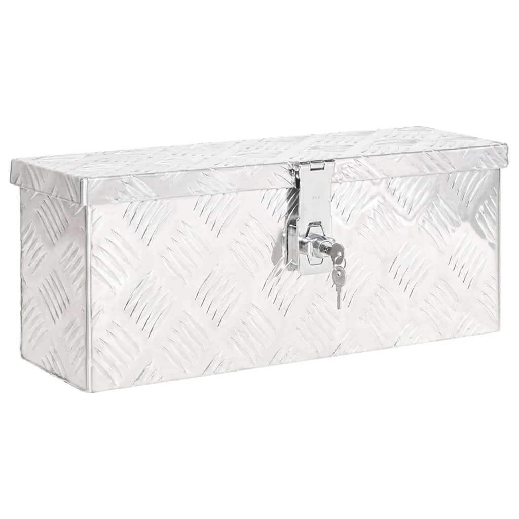 Caja de almacenaje de aluminio negro 100x55x37 cm