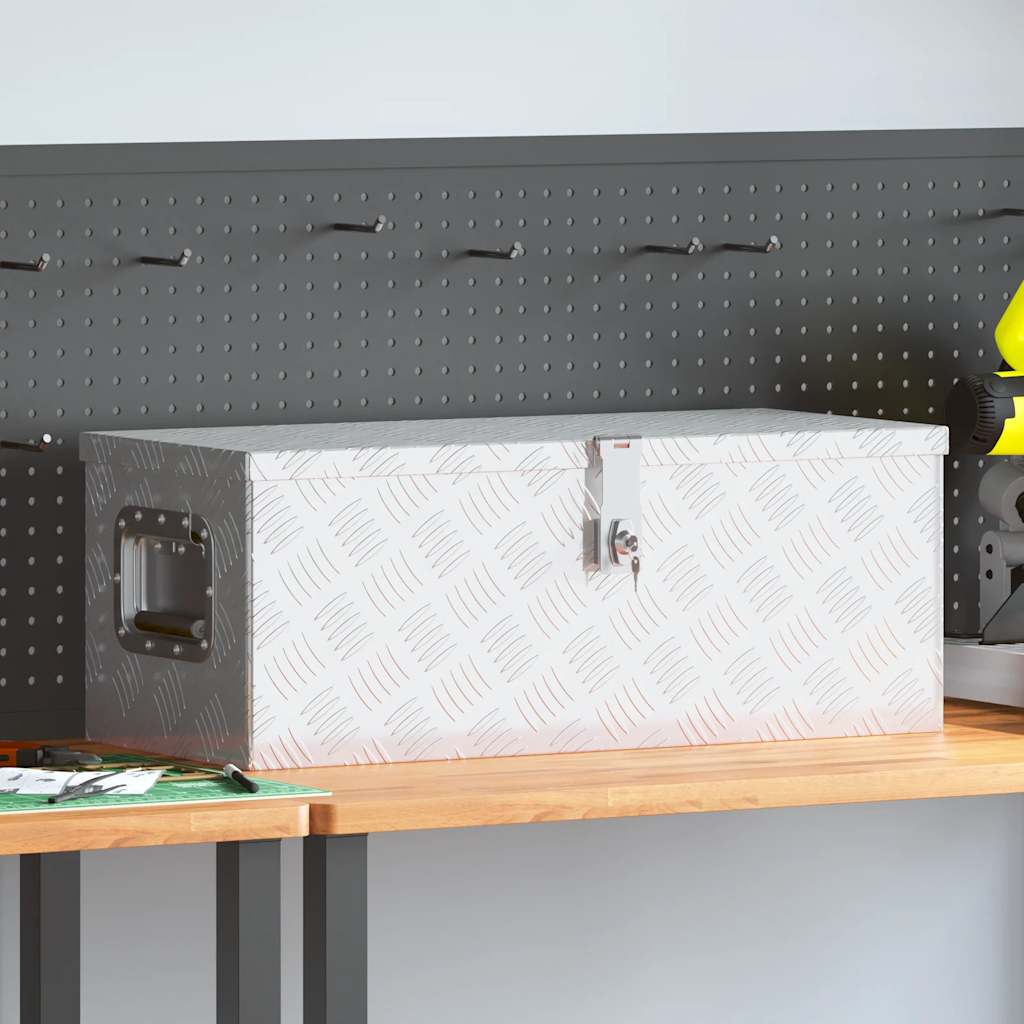 Caja de almacenaje de aluminio negro 100x55x37 cm