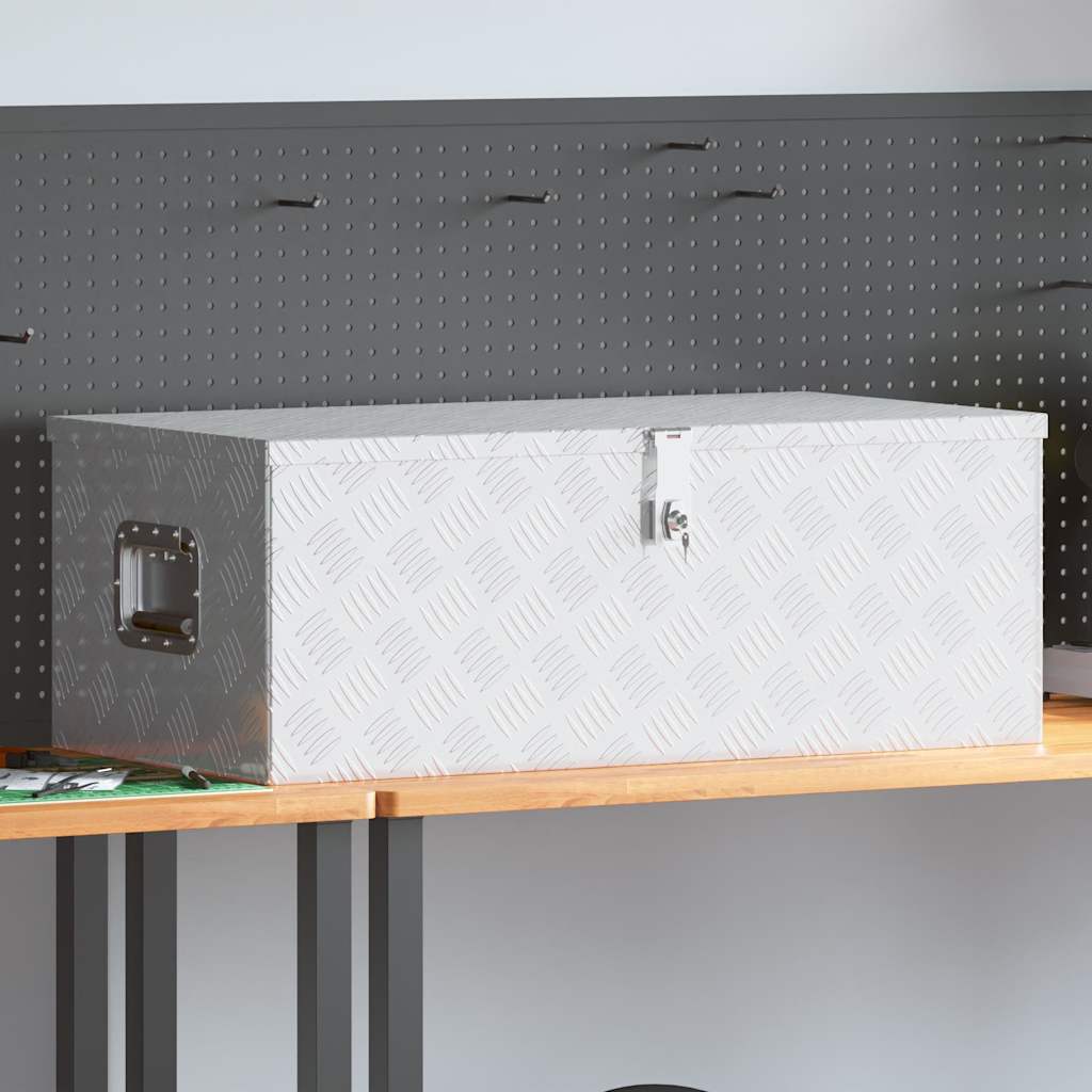 Caja de almacenaje de aluminio negro 100x55x37 cm