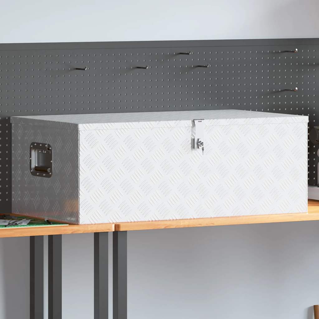 Caja de almacenaje de aluminio negro 100x55x37 cm