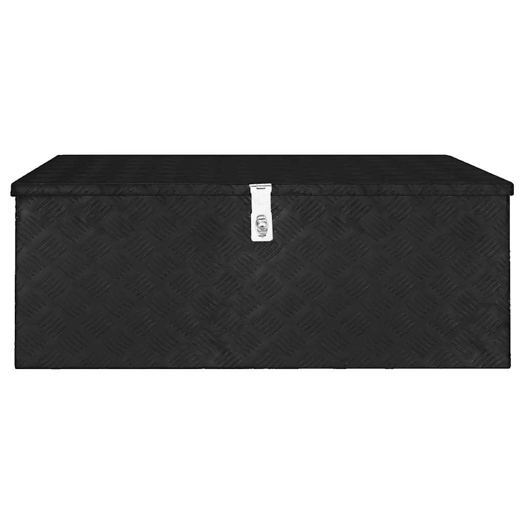 Caja de almacenaje de aluminio negro 100x55x37 cm