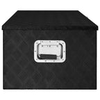 Caja de almacenaje de aluminio negro 100x55x37 cm
