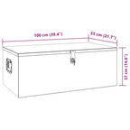 Caja de almacenaje de aluminio negro 100x55x37 cm