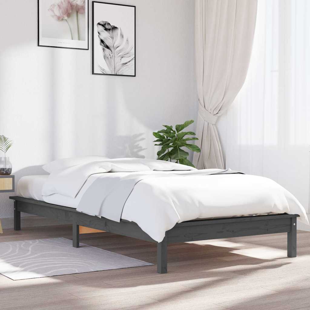 Cama sin colchón madera maciza de pino blanca 180x200 cm
