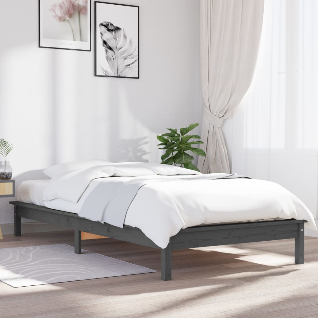 Cama sin colchón madera maciza de pino blanca 180x200 cm