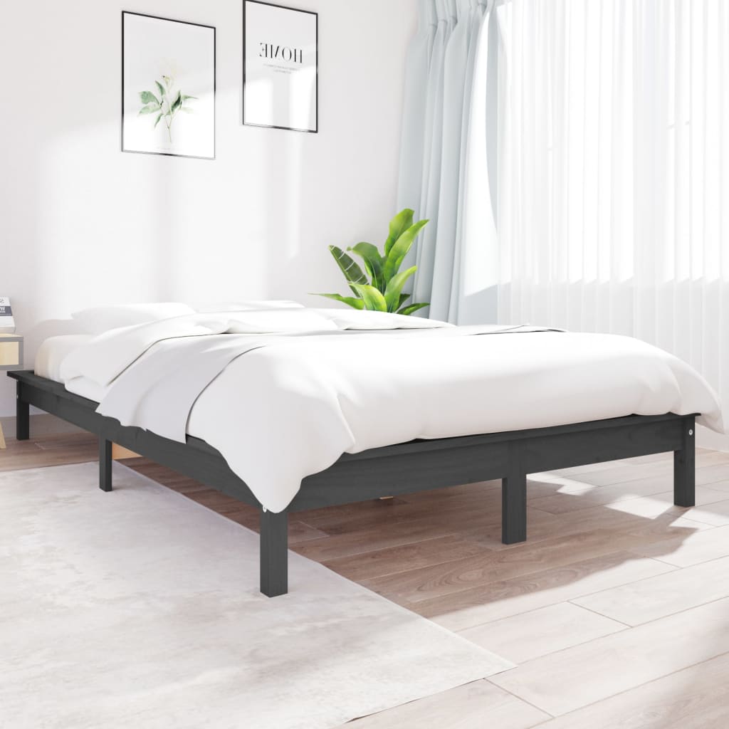 Cama sin colchón madera maciza de pino blanca 180x200 cm