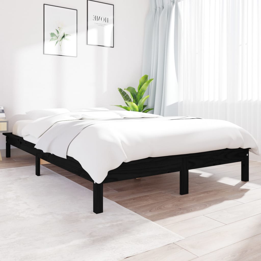 Cama sin colchón madera maciza de pino blanca 180x200 cm