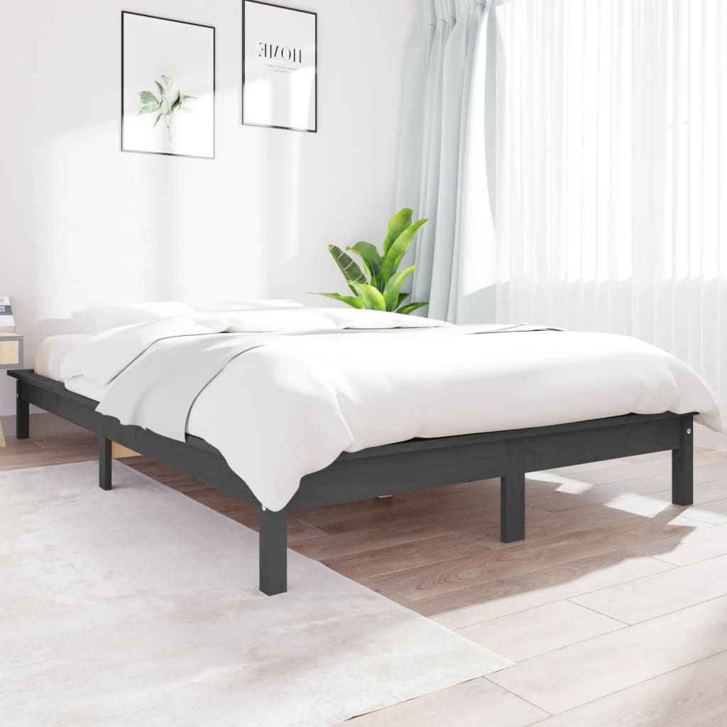 Cama sin colchón madera maciza de pino blanca 180x200 cm