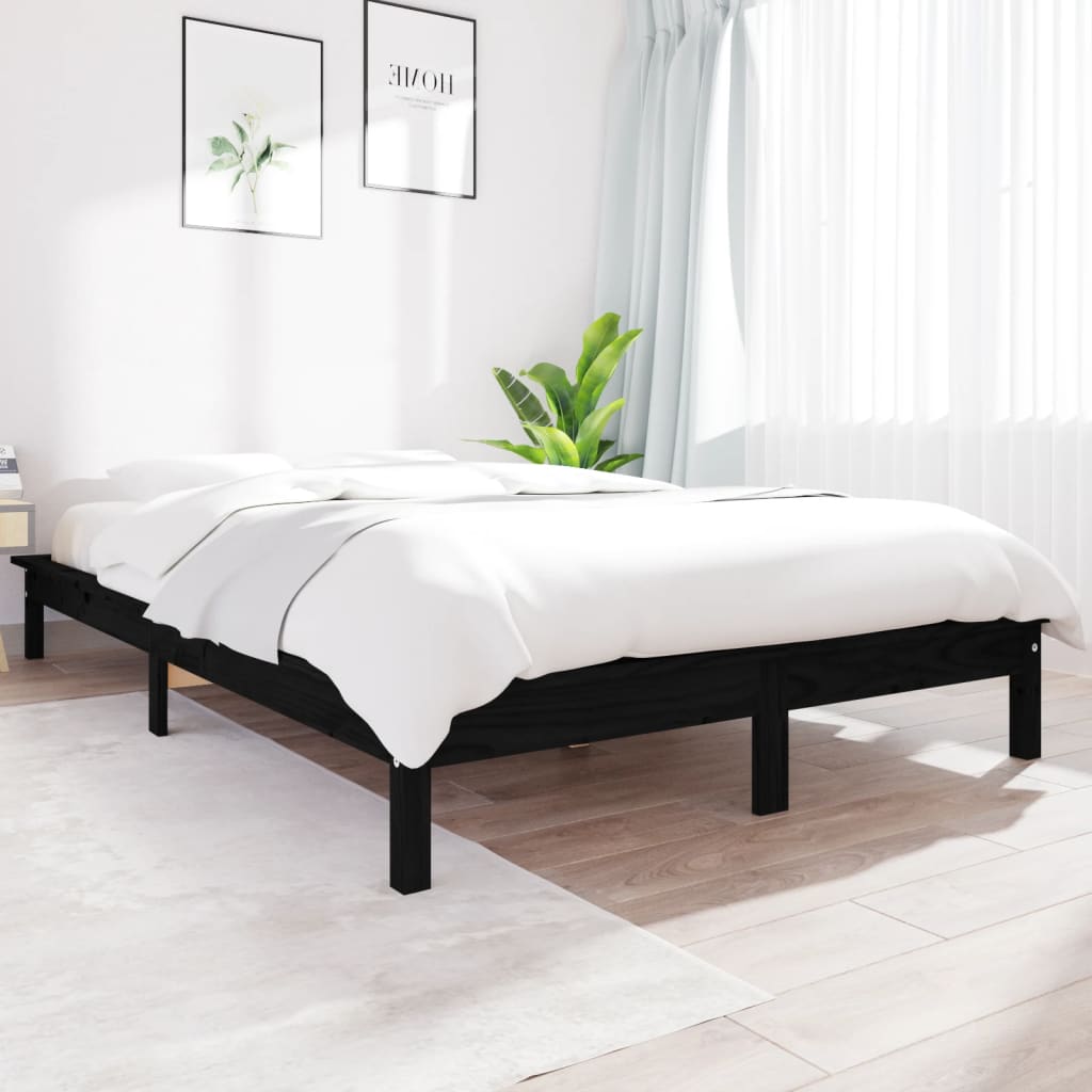 Cama sin colchón madera maciza de pino blanca 180x200 cm