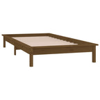 Estructura cama individual madera maciza marrón miel 75x190 cm
