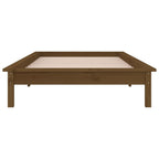 Estructura cama individual madera maciza marrón miel 75x190 cm