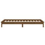 Estructura cama individual madera maciza marrón miel 75x190 cm