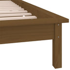 Estructura cama individual madera maciza marrón miel 75x190 cm
