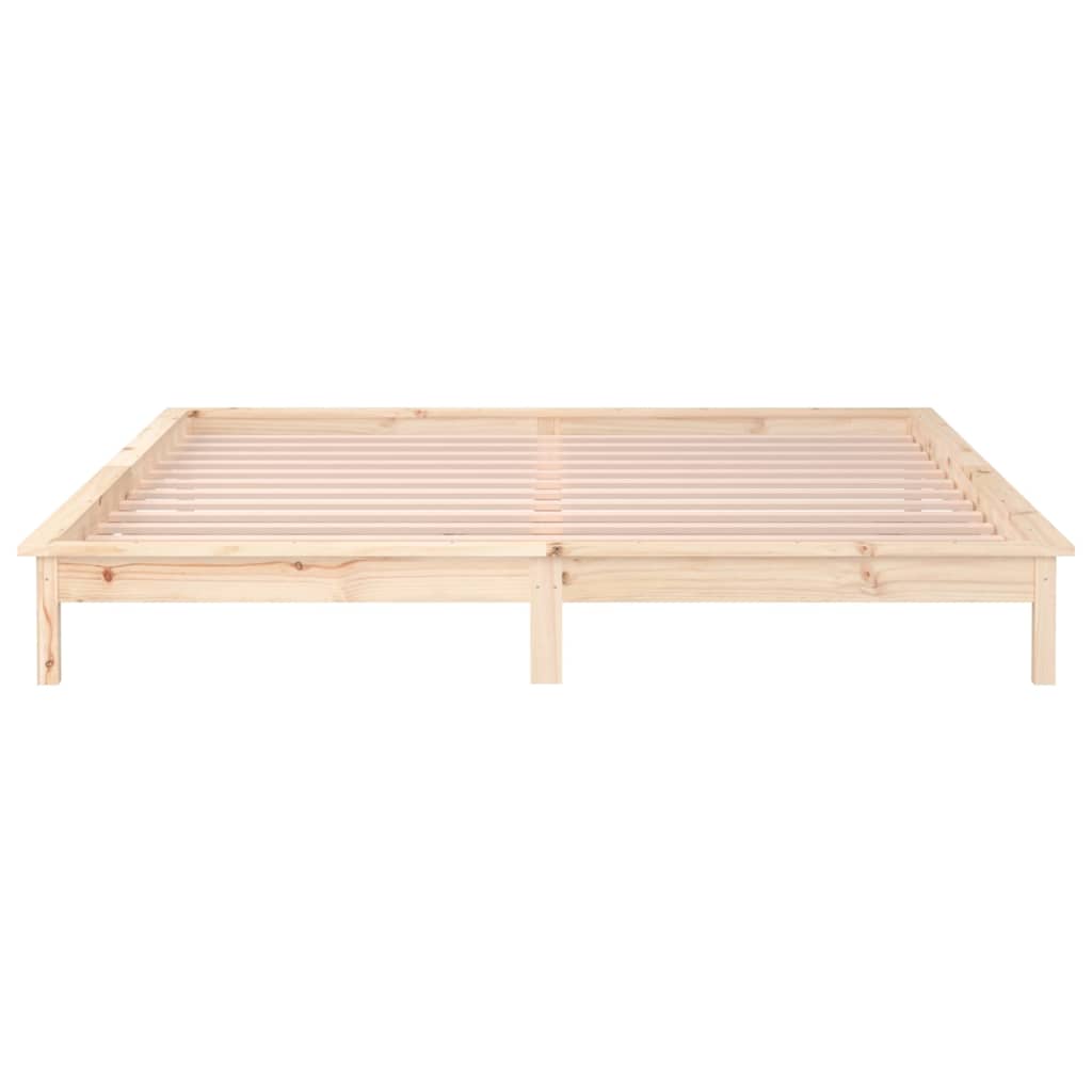 Estructura de cama con LED madera maciza 120x190 cm