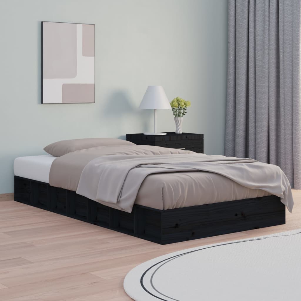 Estructura cama extensible sin colchón metal negro 80x130/200cm
