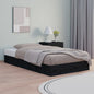Estrutura de cama extensível sem colchão metal preto 80x130/200cm