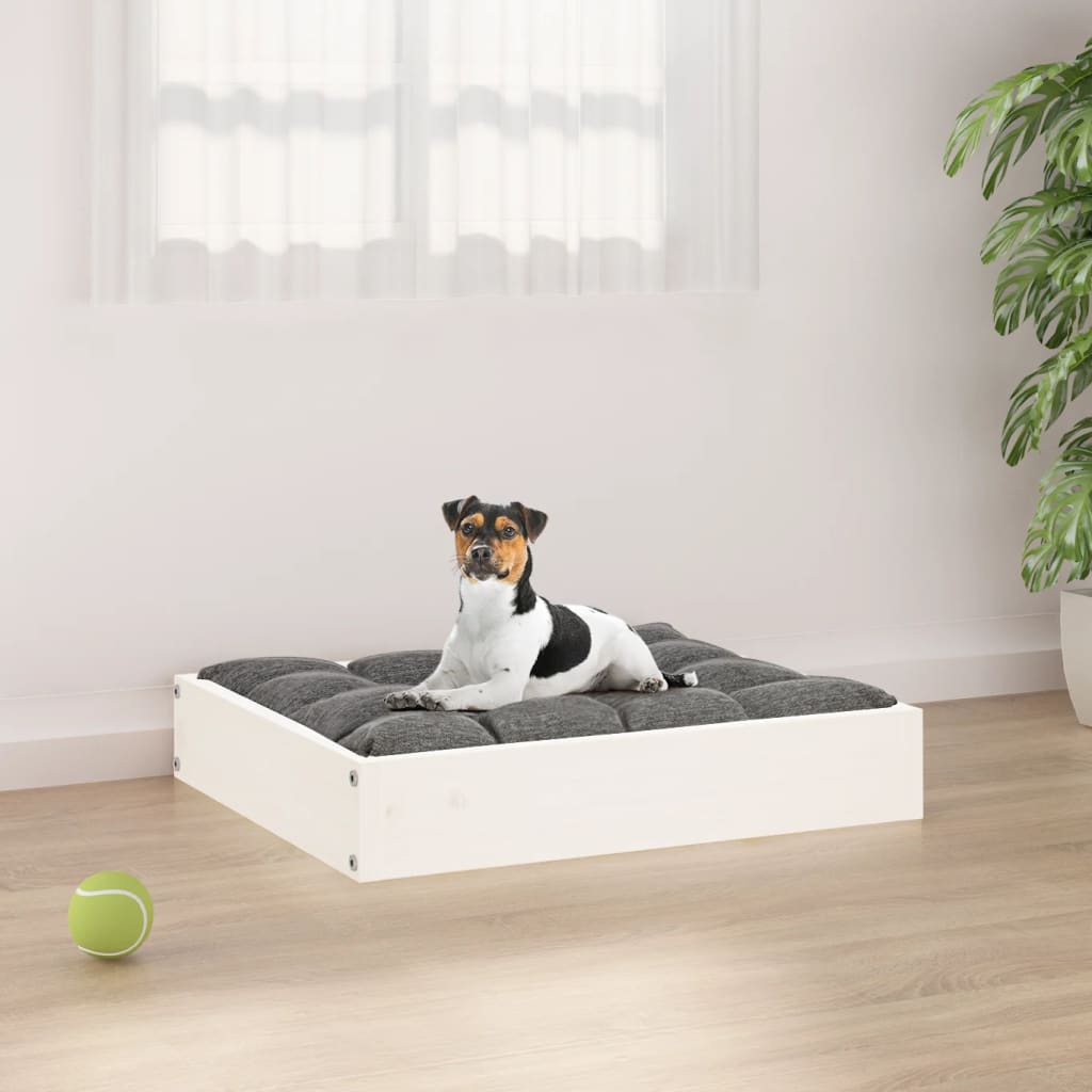 Cama para perros madera maciza de pino 91,5x64x9 cm