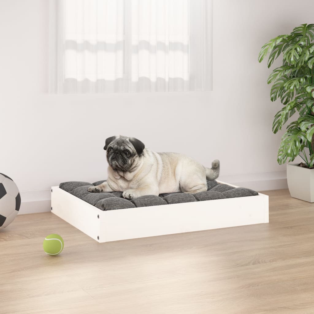 Cama para perros madera maciza de pino 91,5x64x9 cm