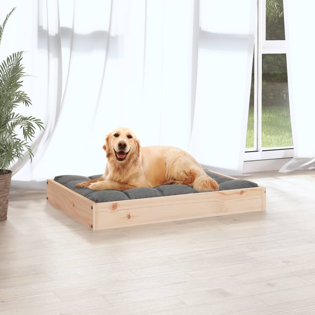 Cama para perros madera maciza de pino 71,5x49x9 cm