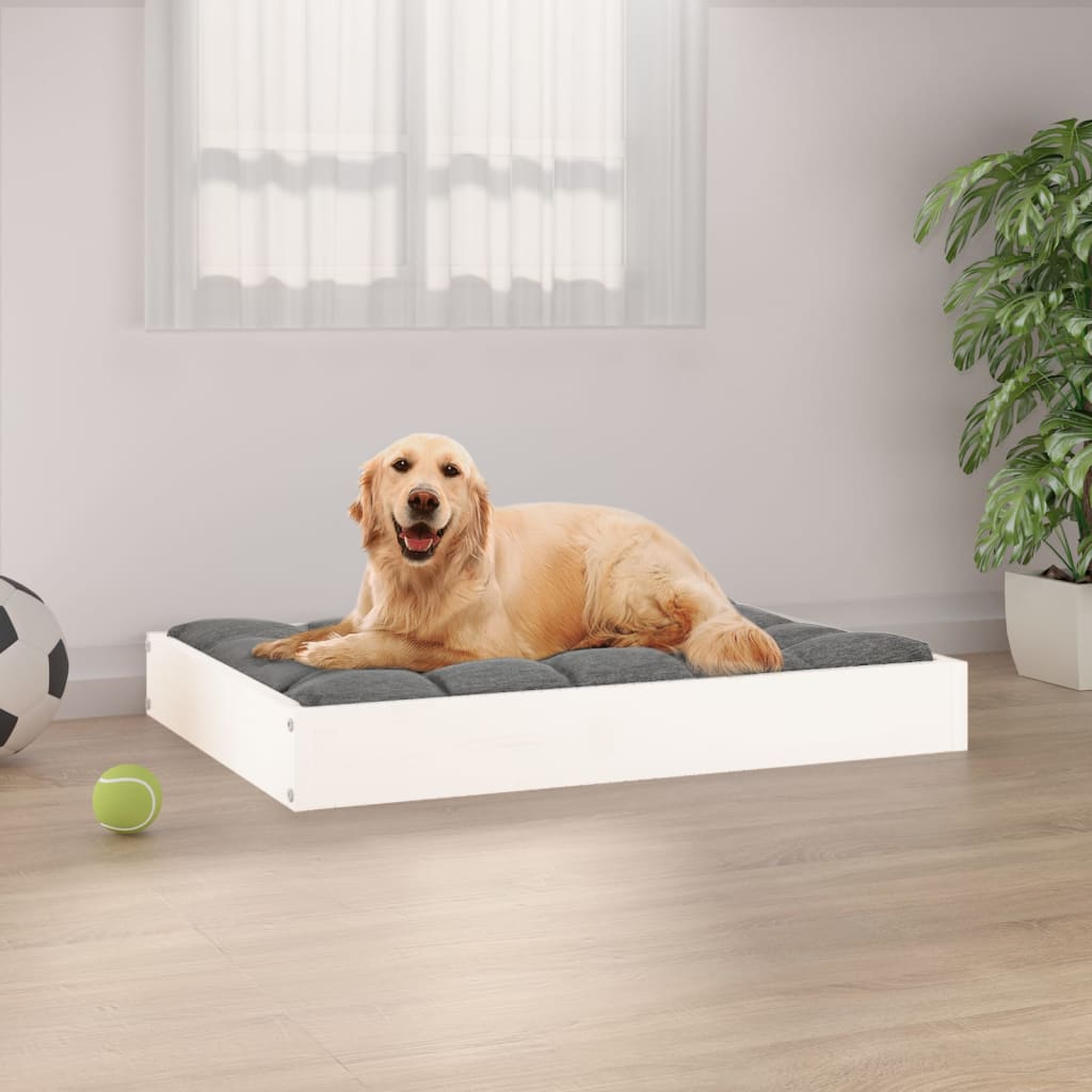 Cama para perros madera maciza de pino 91,5x64x9 cm