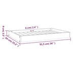 Cama para perros madera maciza de pino 91,5x64x9 cm