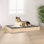 Cama para perros madera maciza de pino 91,5x64x9 cm