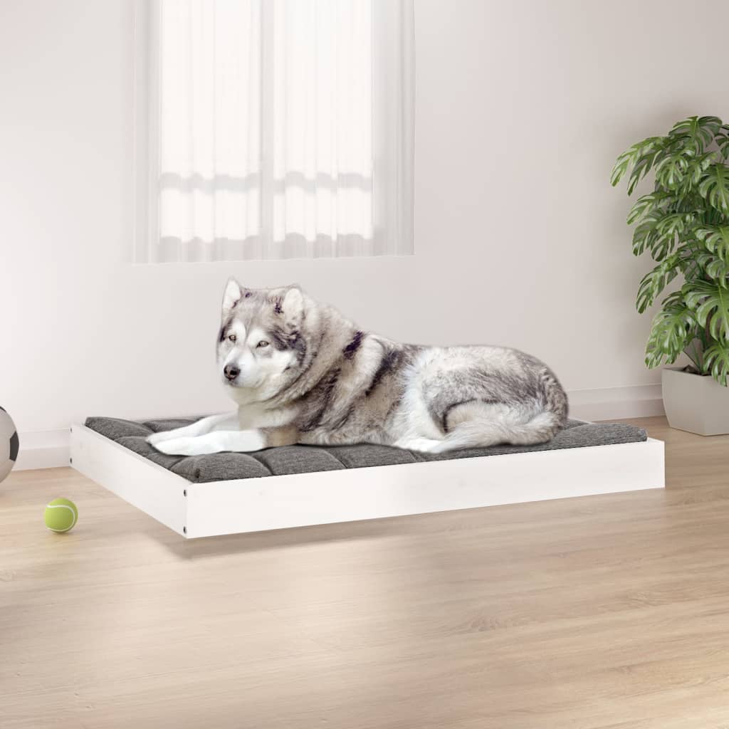 Cama para perros madera maciza de pino 91,5x64x9 cm