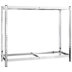Estantería de neumáticos de 2 niveles acero plata 110x40x110 cm