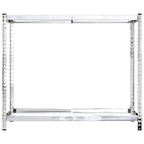 Estantería de neumáticos de 2 niveles acero plata 110x40x110 cm
