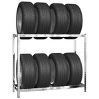 Estanterías de neumáticos 2 niveles 2 uds acero 110x40x110 cm