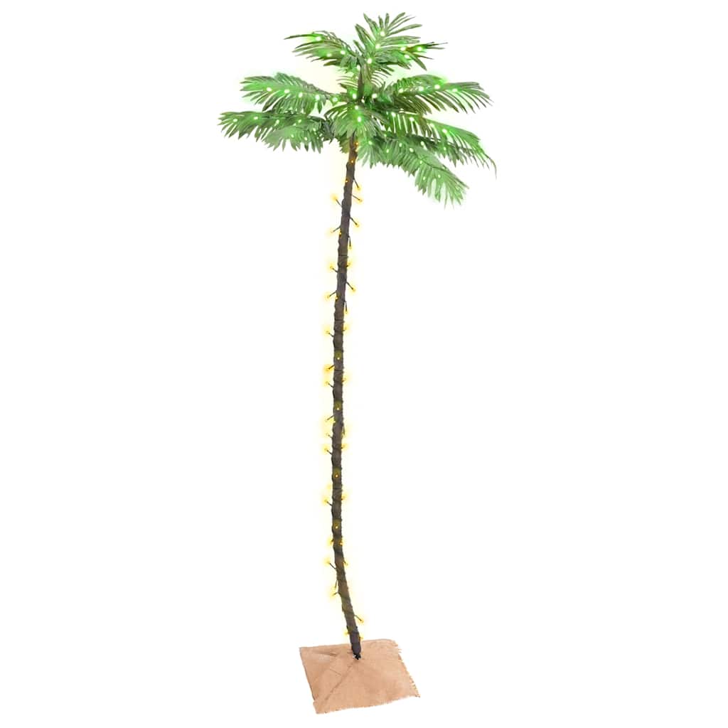 Palmeira artificial com 136 LED branco quente 220 cm