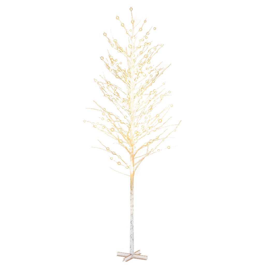 Abedul artificial blanco con 672 LEDs blanco cálido 400 cm