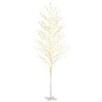 Abedul artificial blanco con 672 LEDs blanco cálido 400 cm