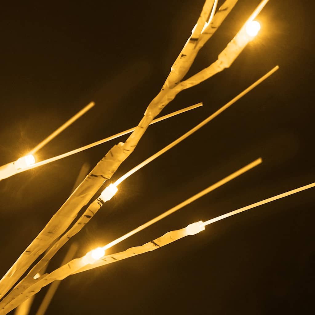 Abedul artificial blanco con 672 LEDs blanco cálido 400 cm