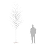 Abedul artificial blanco con 672 LEDs blanco cálido 400 cm