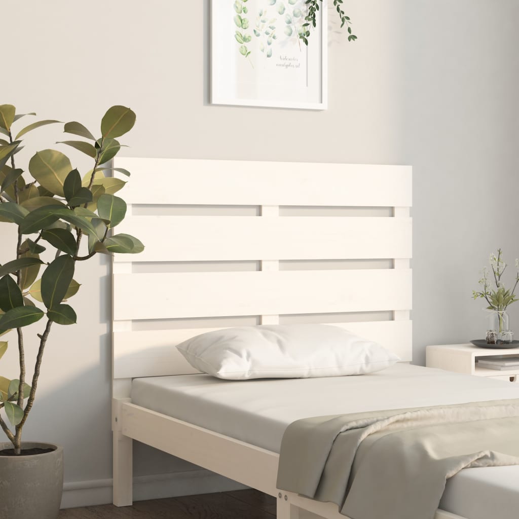 Cabecero cama madera contrachapada blanco brillo 200x1,5x80 cm