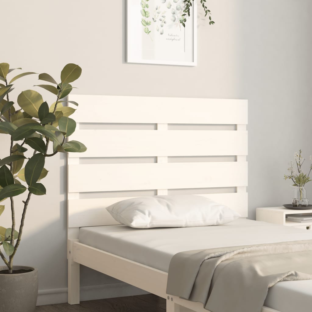 Cabecero cama madera contrachapada blanco brillo 200x1,5x80 cm