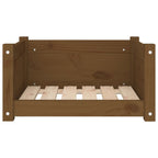 Cama para perros madera maciza pino marrón miel 55,5x45,5x28 cm