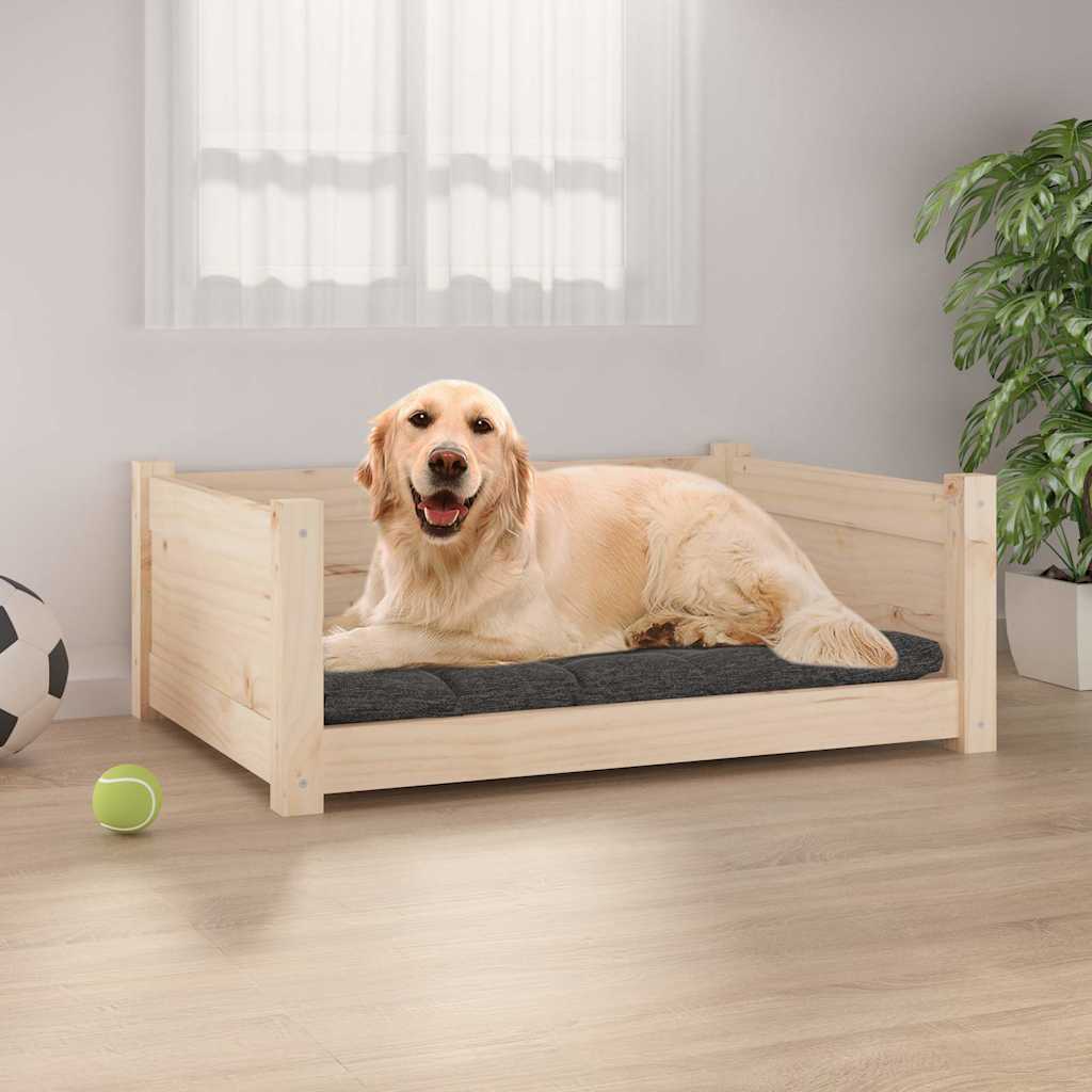 Cama para perros madera maciza de pino 55,5x45,5x28 cm