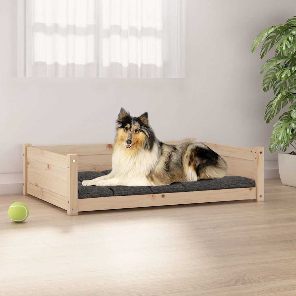 Cama para perros madera maciza de pino 55,5x45,5x28 cm