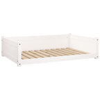 Cama para perros madera maciza de pino blanco 105,5x75,5x28 cm