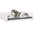 Cama para perros madera maciza de pino blanco 105,5x75,5x28 cm
