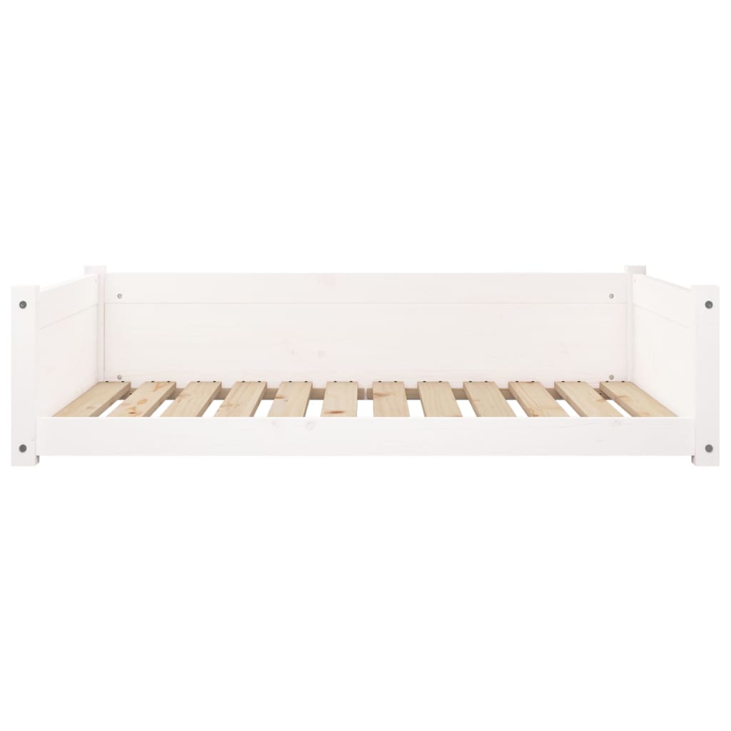 Cama para perros madera maciza de pino blanco 105,5x75,5x28 cm
