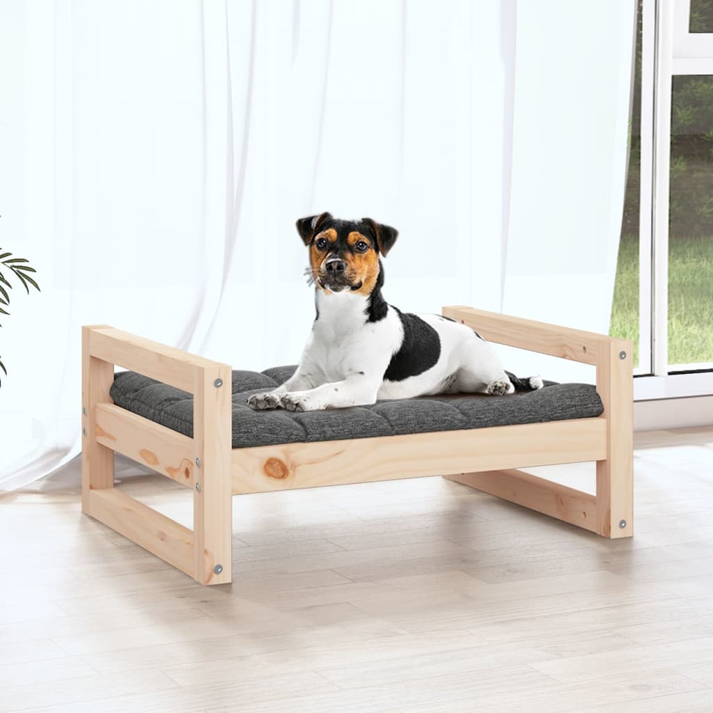 Cama para perros madera maciza de pino 55,5x45,5x28 cm