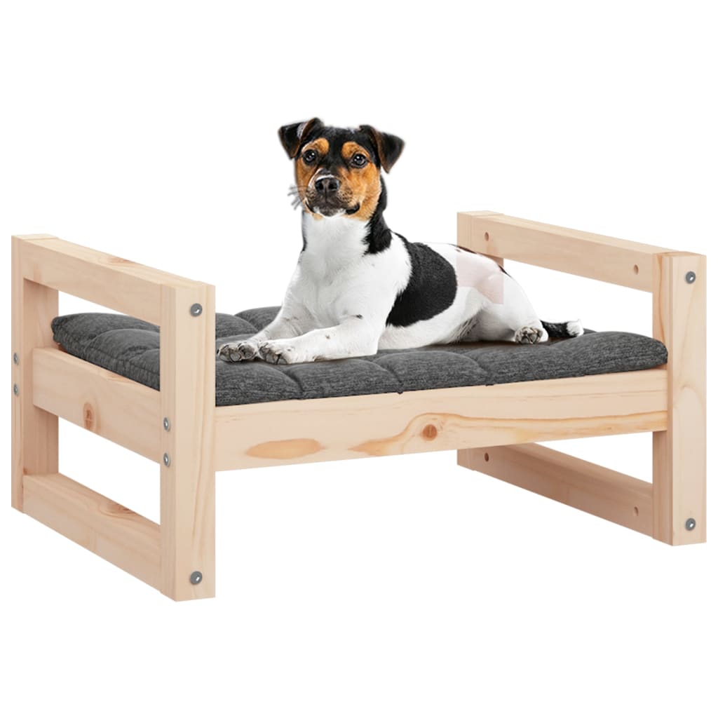 Cama para perros madera maciza de pino 55,5x45,5x28 cm