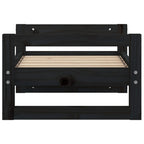 Cama para perros madera maciza de pino negro 55,5x45,5x28 cm