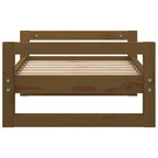 Cama para perros madera maciza pino marrón miel 65,5x50,5x28 cm