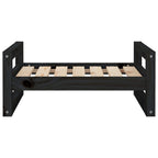 Cama para perros madera maciza de pino negro 65,5x50,5x28 cm