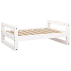 Cama para perros madera maciza de pino blanco 75,5x55,5x28 cm
