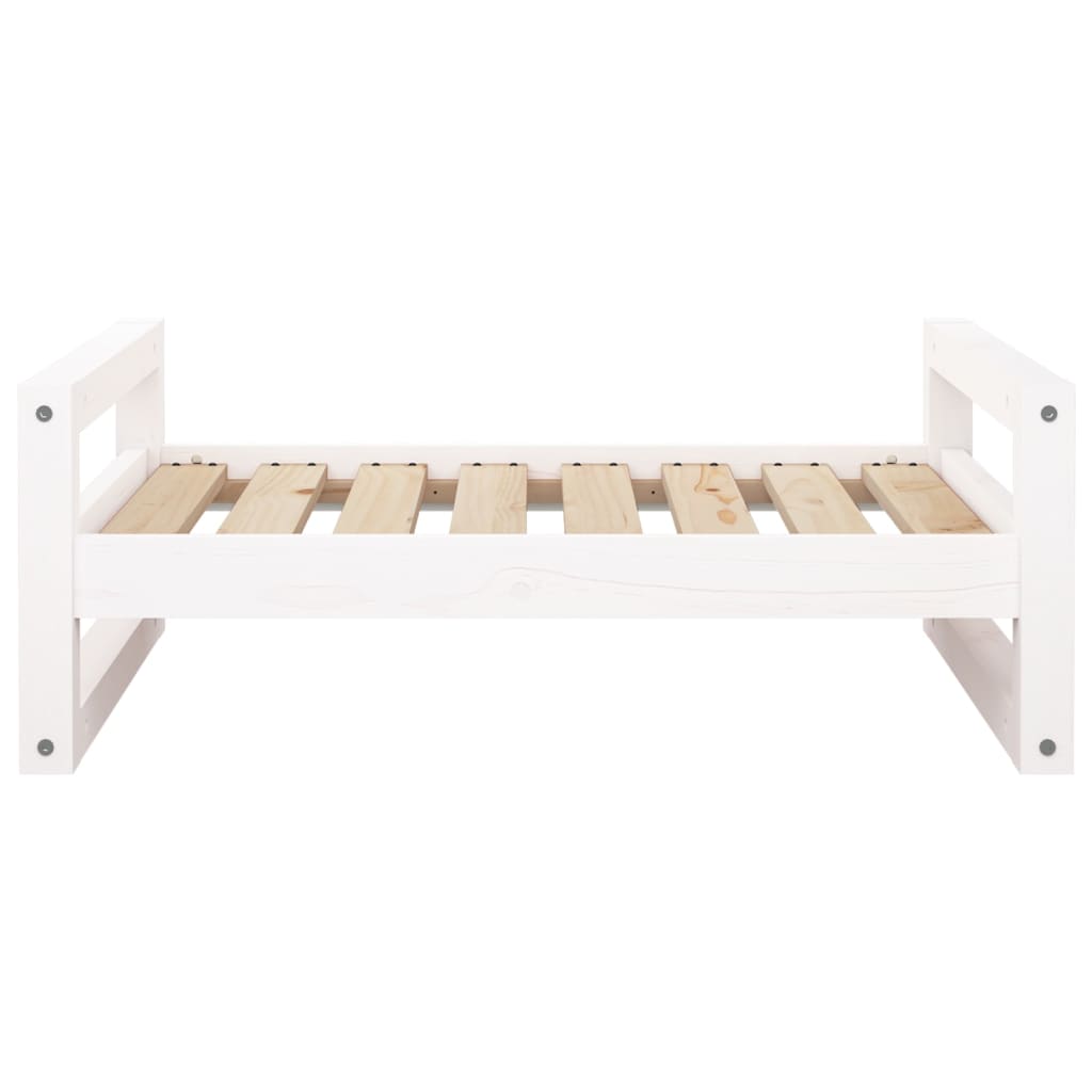 Cama para perros madera maciza de pino blanco 75,5x55,5x28 cm
